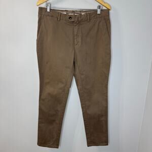 SUITSUPPLY Porto Int Trousers Chino Pant Men's 34x30 Brown Cotton Preppy